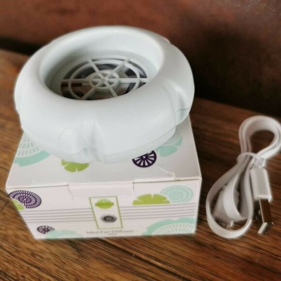 Gray Mini Fan Diffuser + 1 Twin Pack Pod - Picture 1 of 2